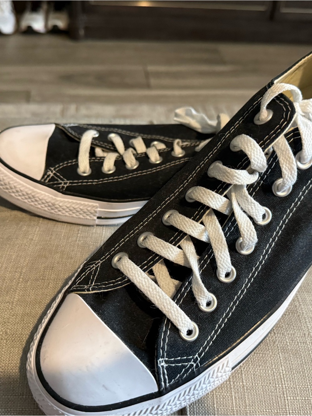 Converse Black Canvas Low-Top Sneakers with White Accents